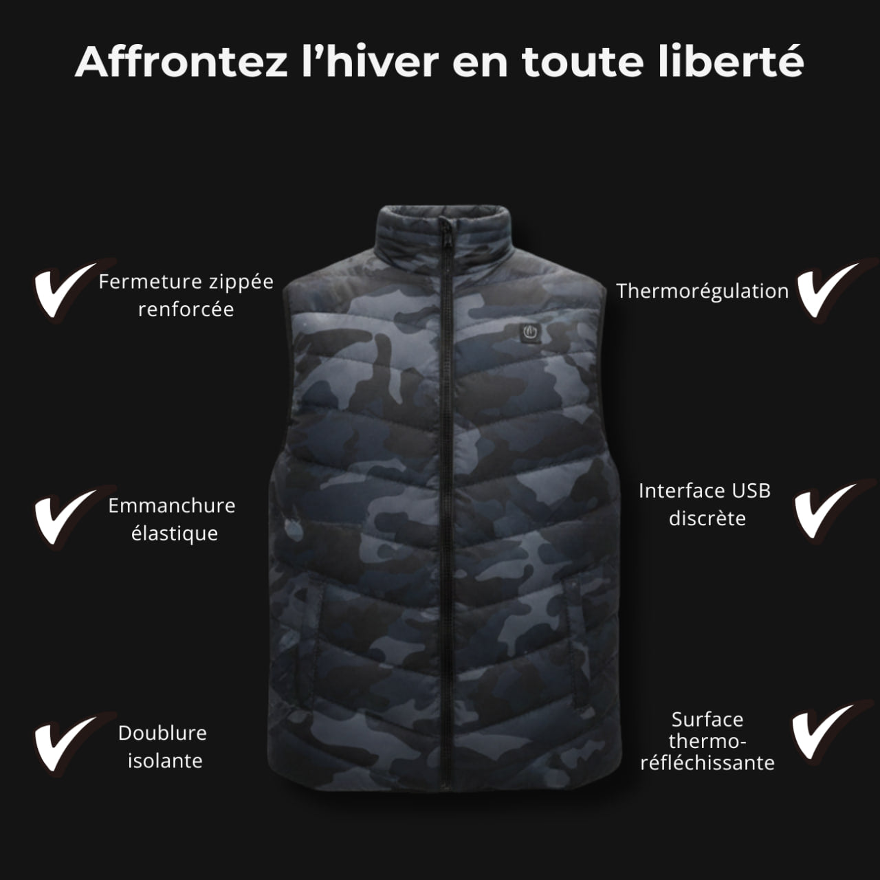 Gilet Chauffant Camouflage