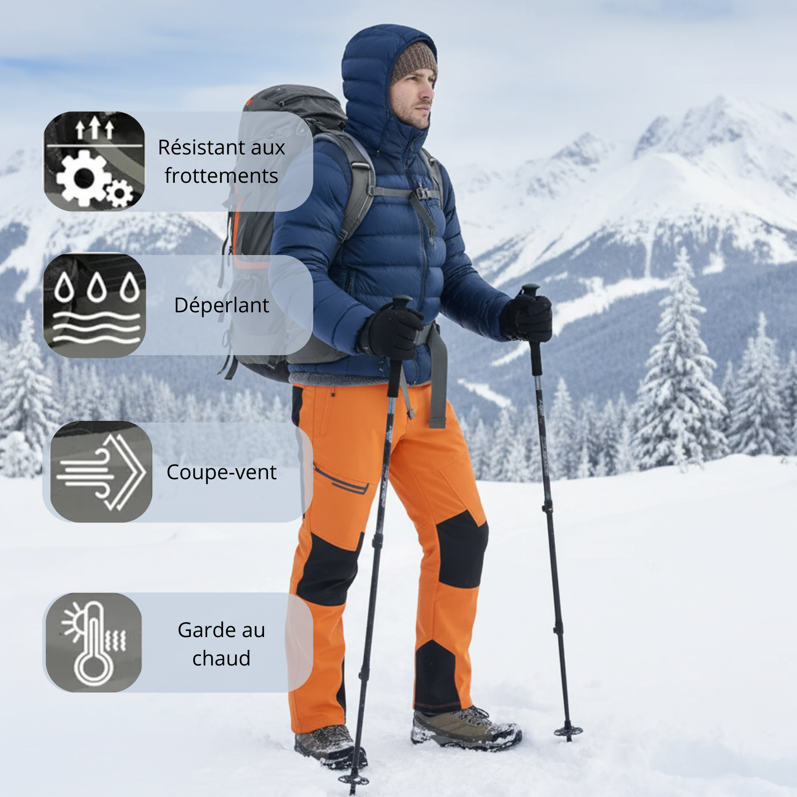 Pantalon Randonnée Doublé Polaire