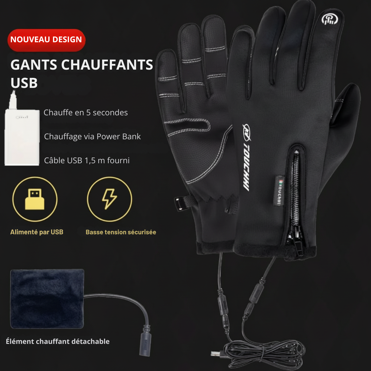Gants Chauffants Antidérapants