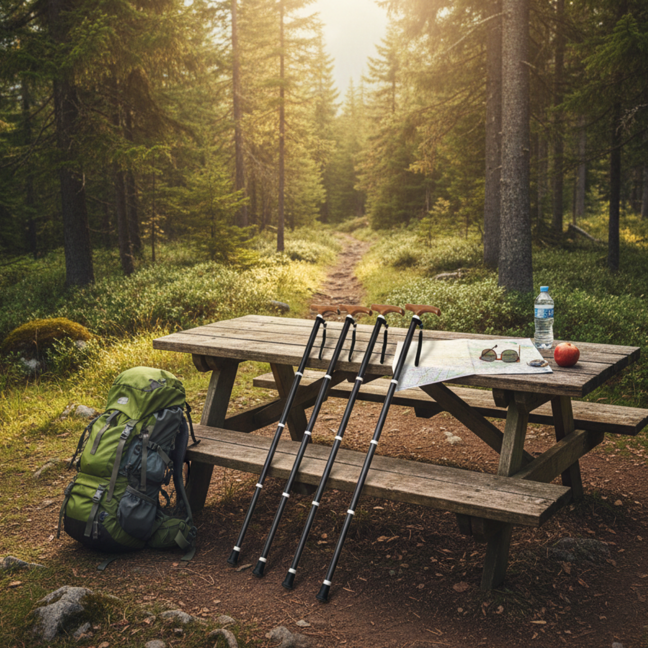 Bâton de Marche avec Béquilles Extensibles