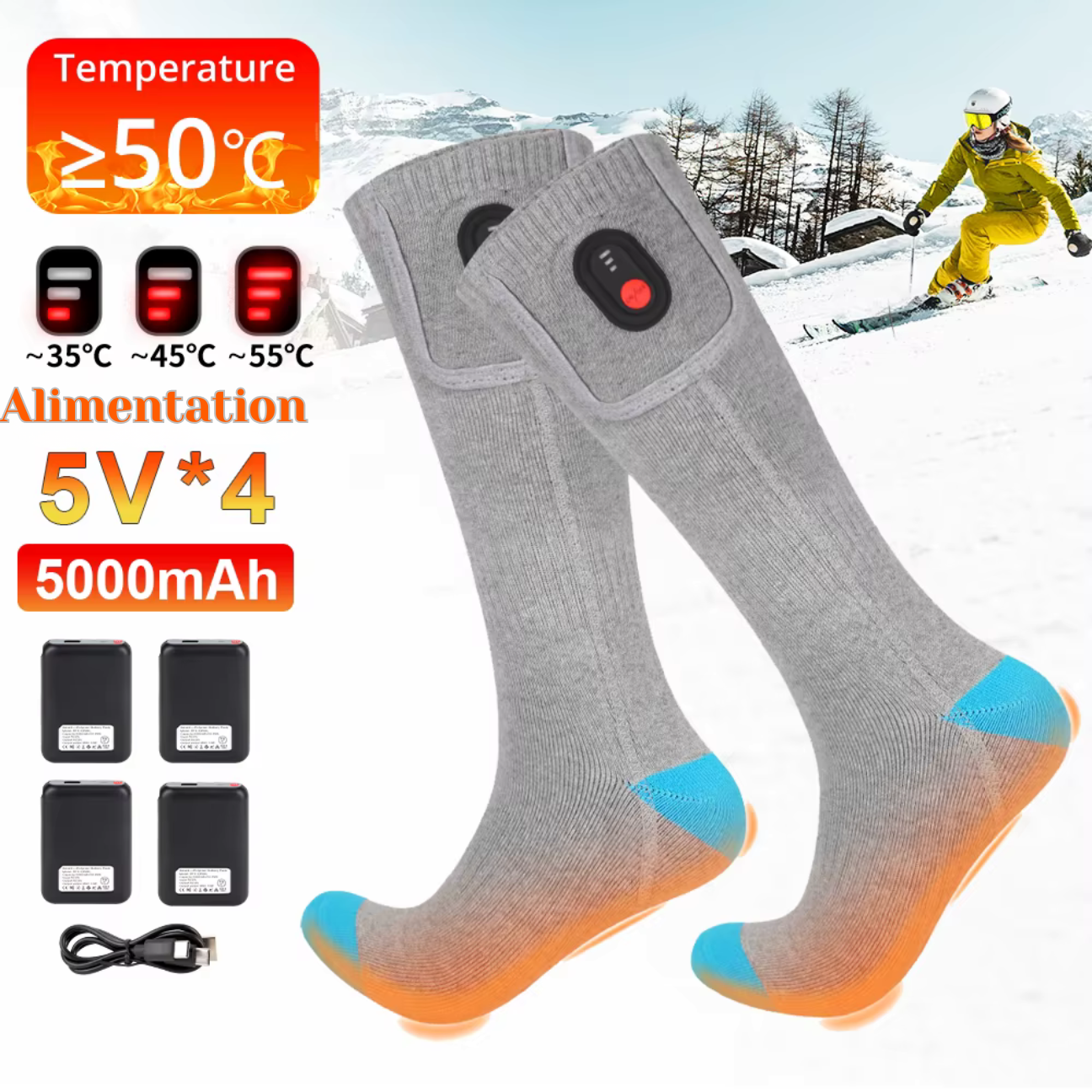 Chaussette Chauffante Electrique