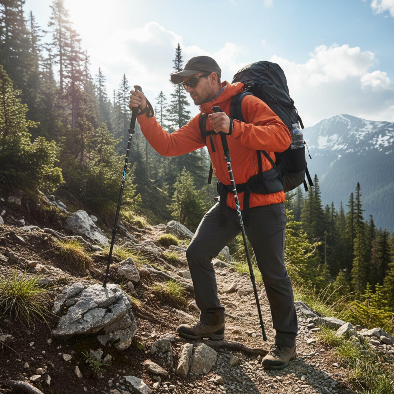 Bâtons de Randonnée en Fibre de Carbone