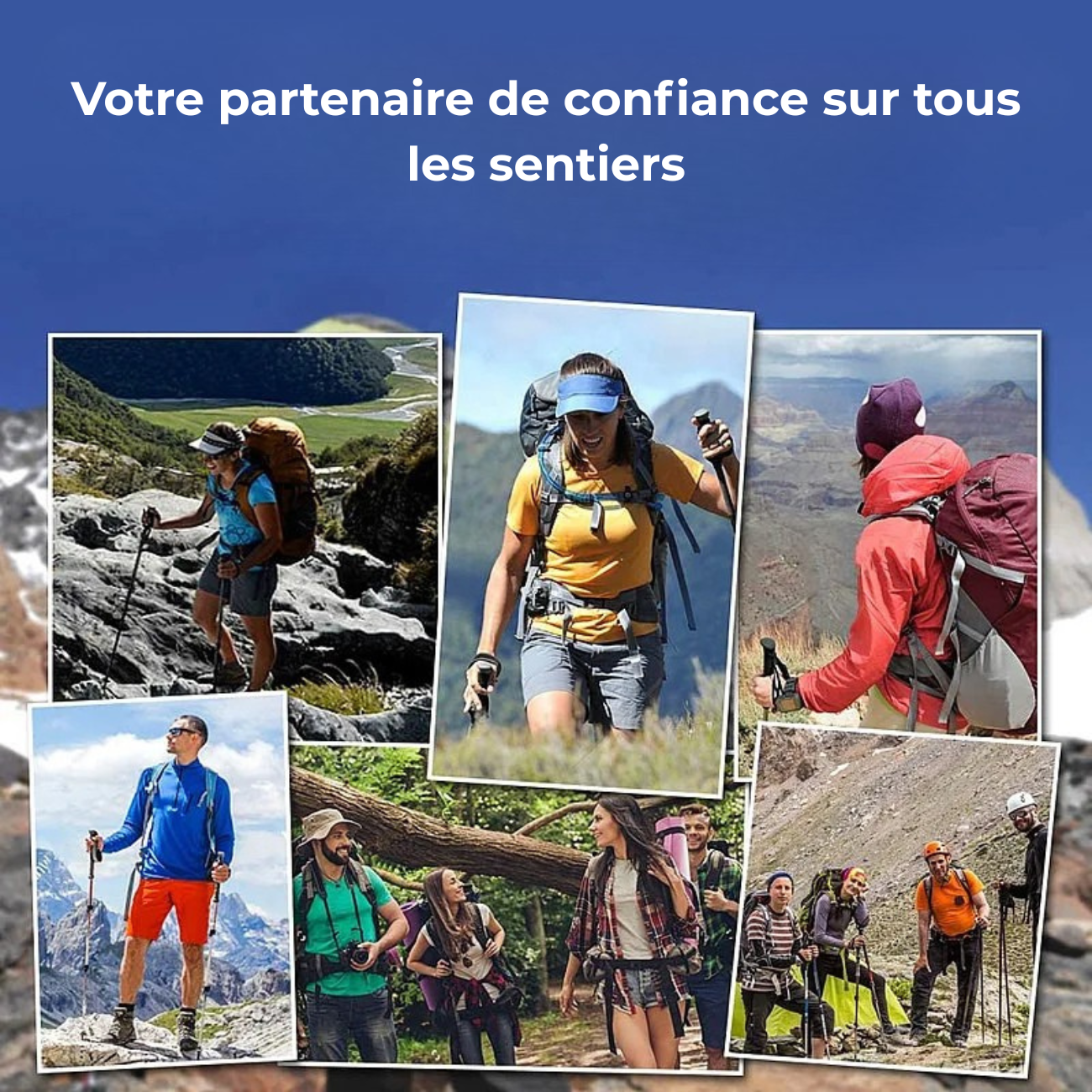 Bâtons de Marche Randonnée en Aluminium