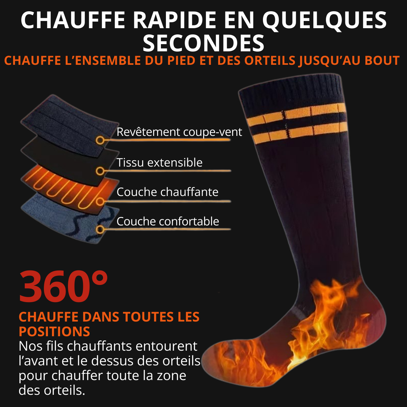 Chaussettes Thermiques Rechargeables