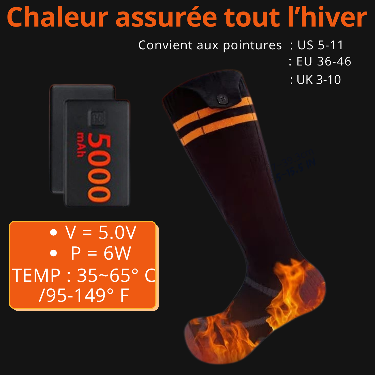 Chaussettes Thermiques Rechargeables