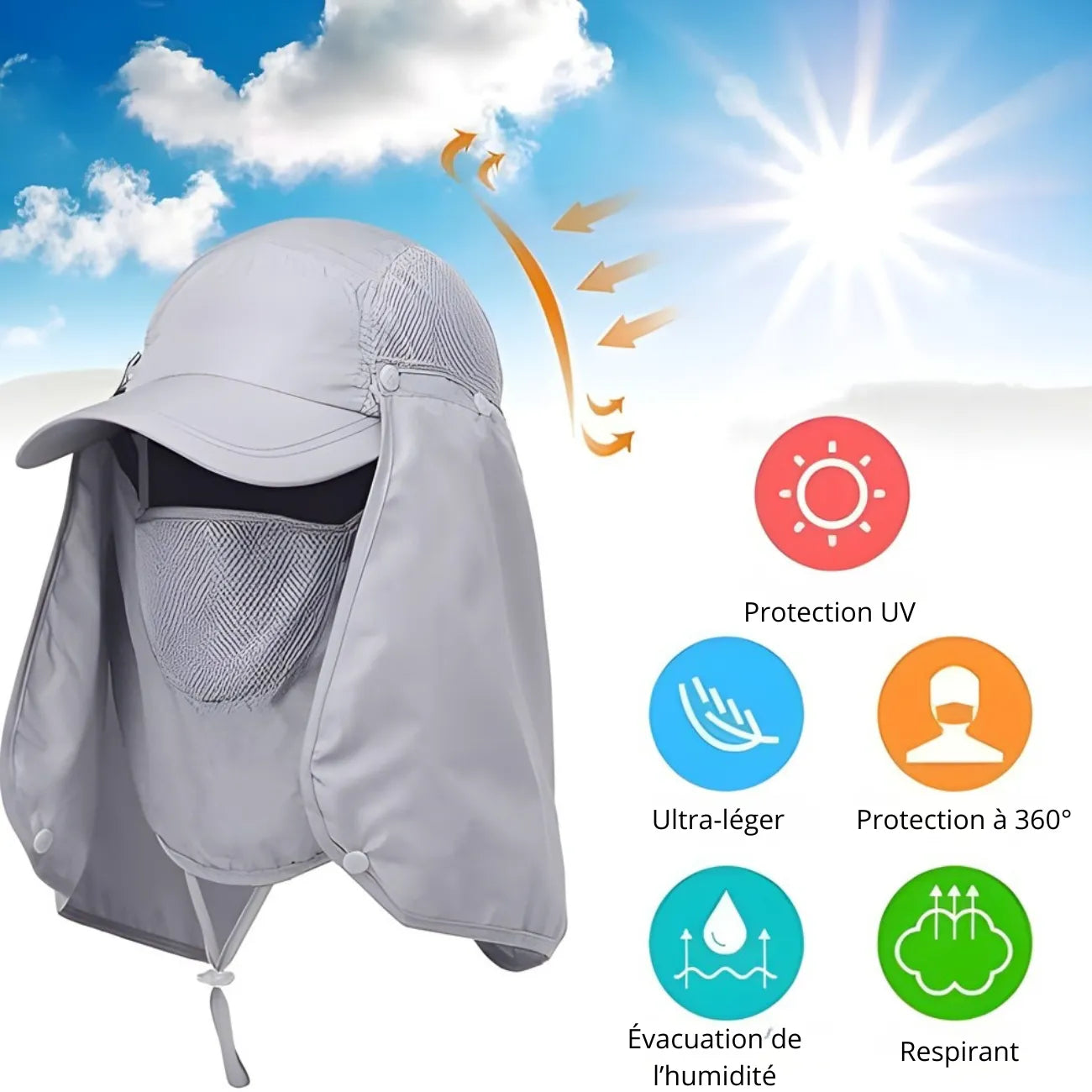 Casquette Anti UV Homme