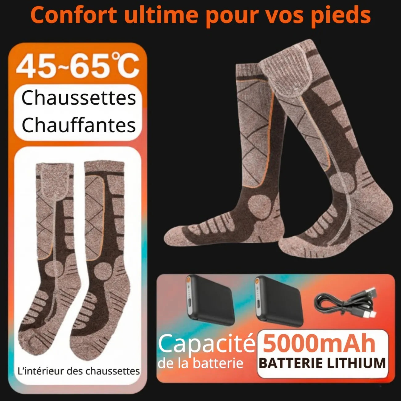 Chaussettes Chauffantes Longues