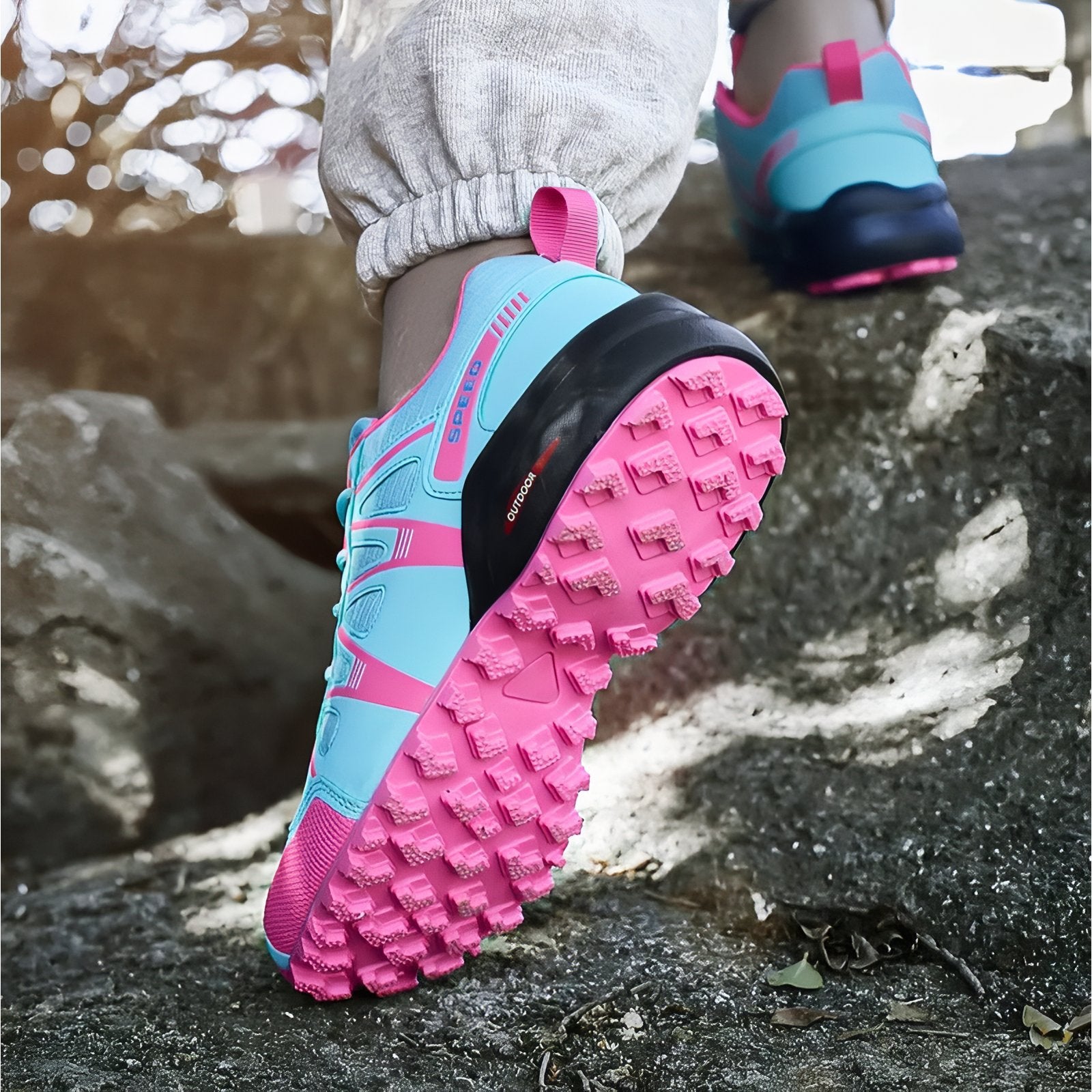 Chaussure Randonnée Femme Légère Bleu et Rose