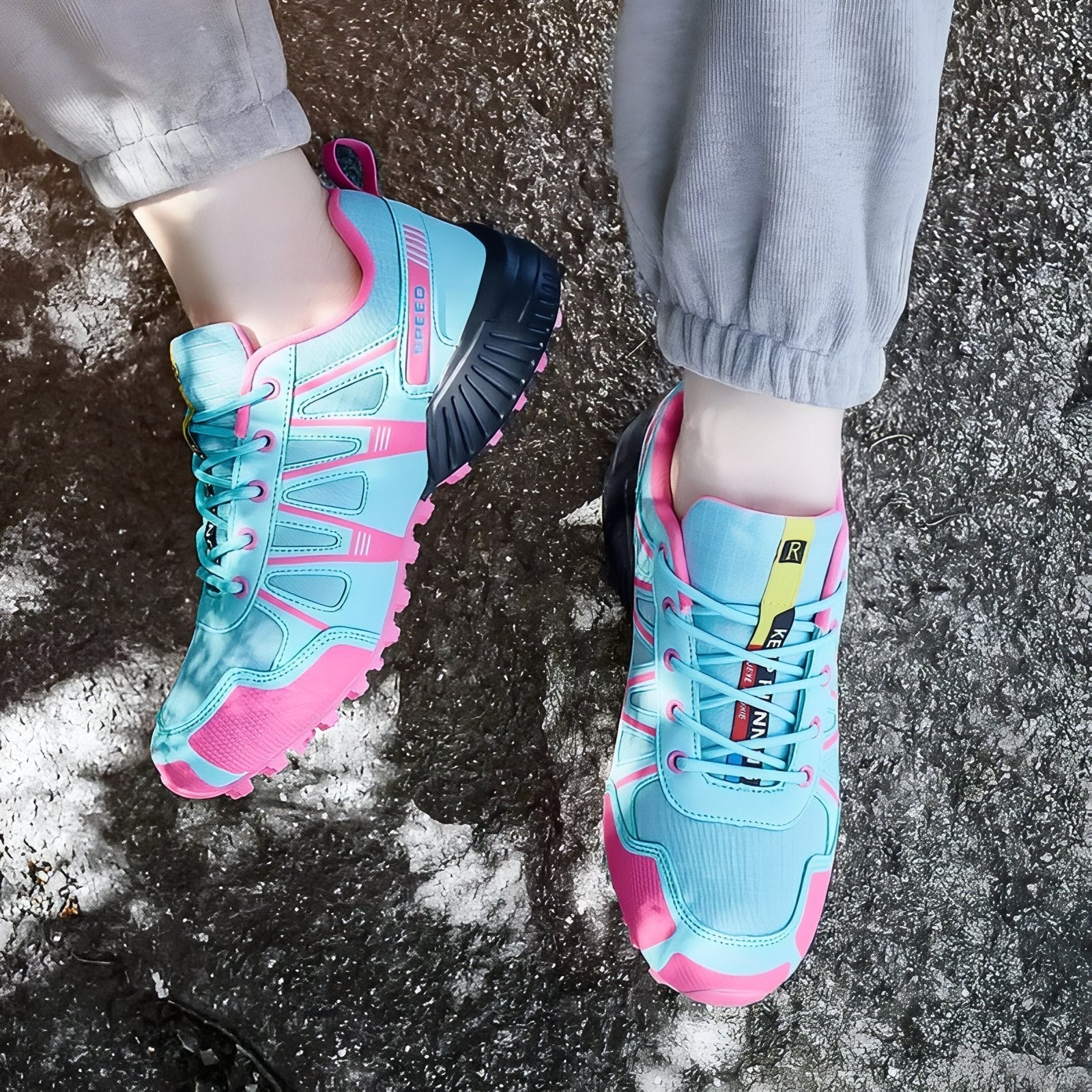 Chaussure Randonnée Femme Légère Bleu et Rose