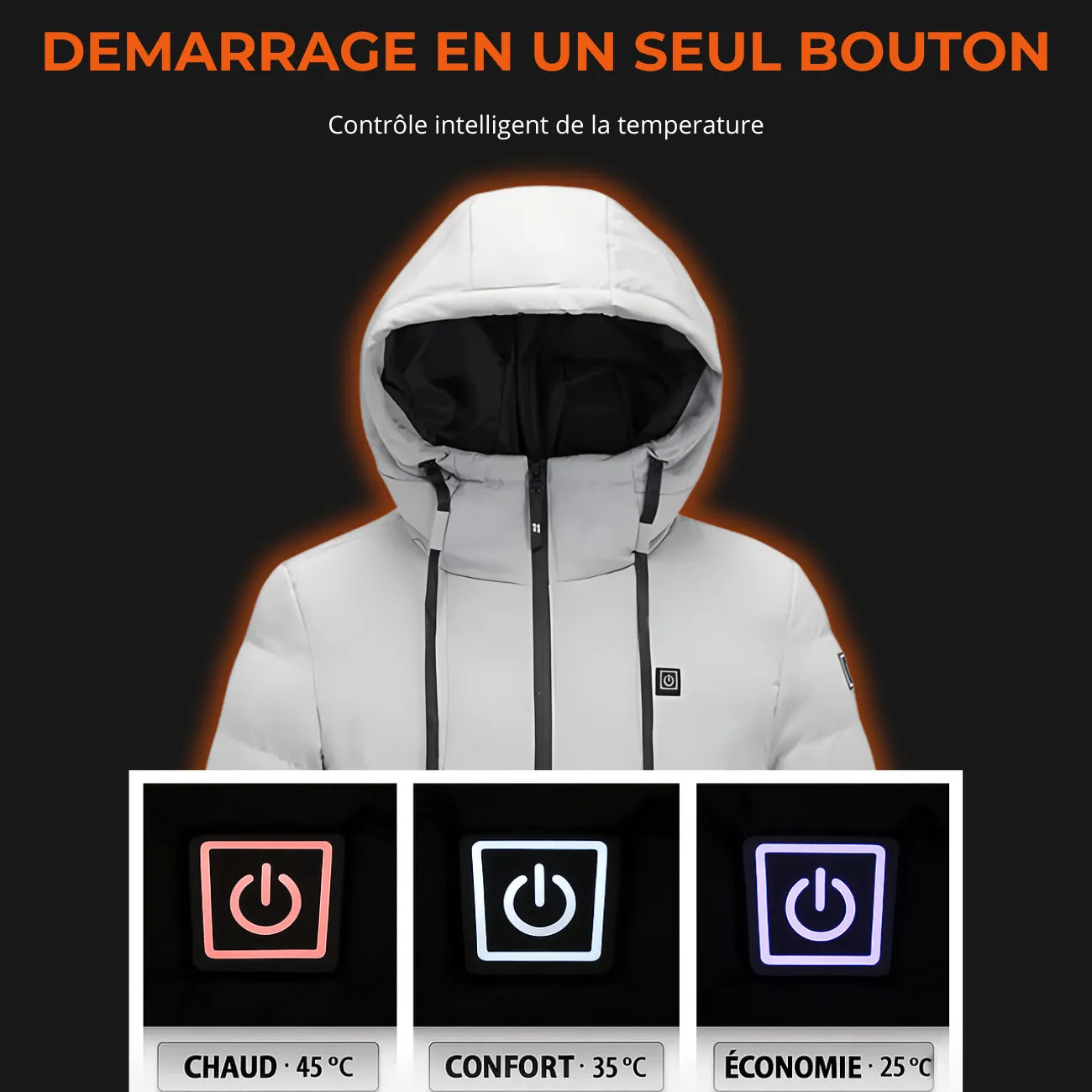 Doudoune Capuche Chauffante