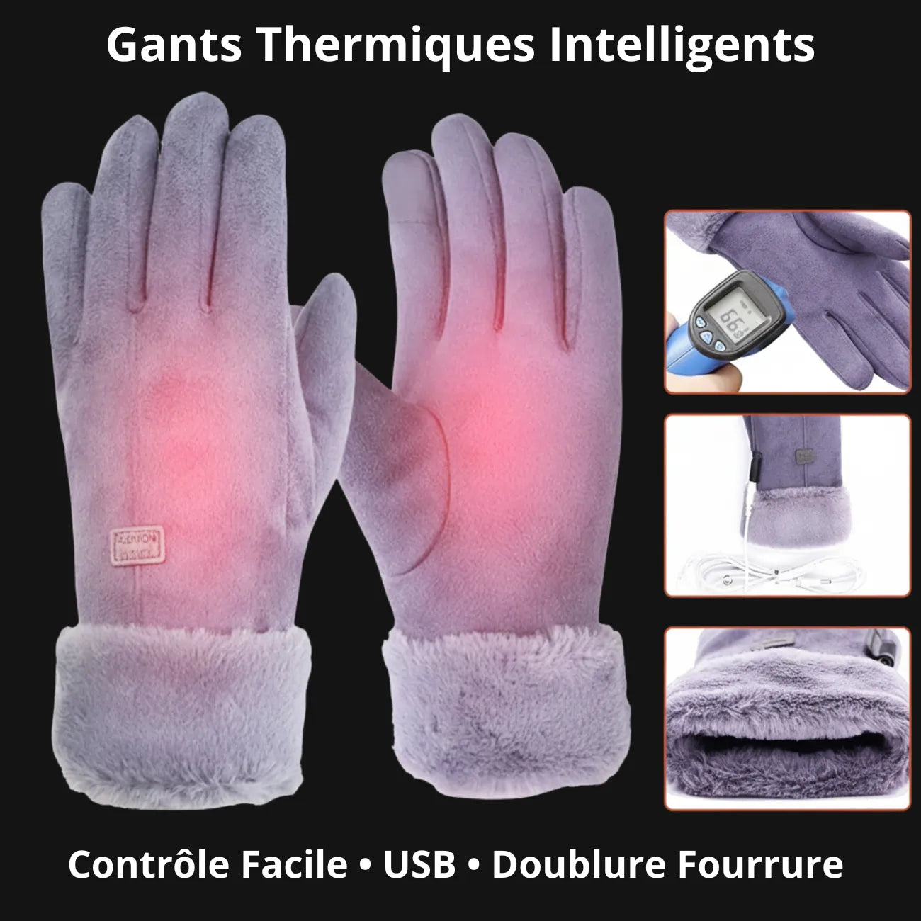 Gants Chauffants Doublure Fourrure