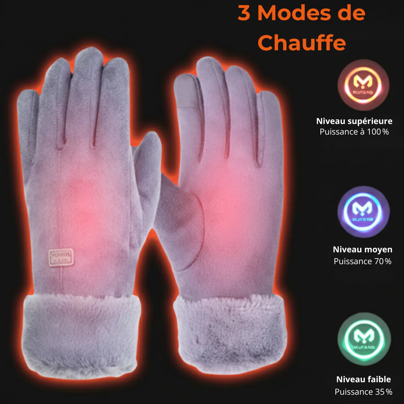 Gants Chauffants Doublure Fourrure