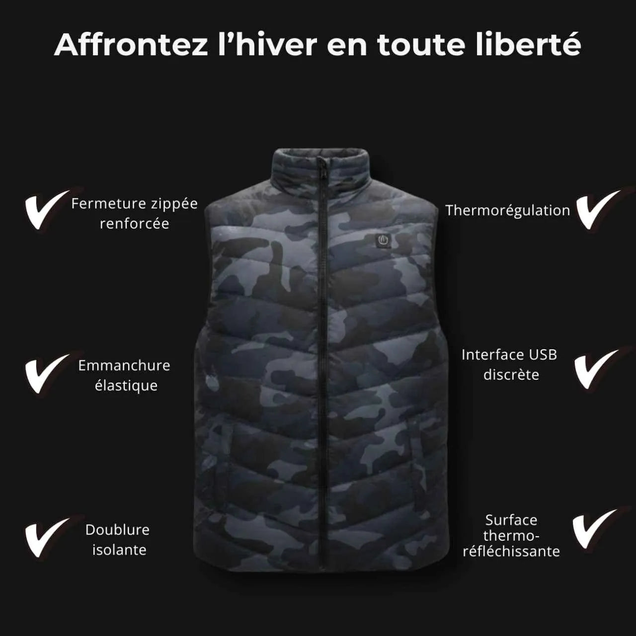 Gilet Chauffant Camouflage