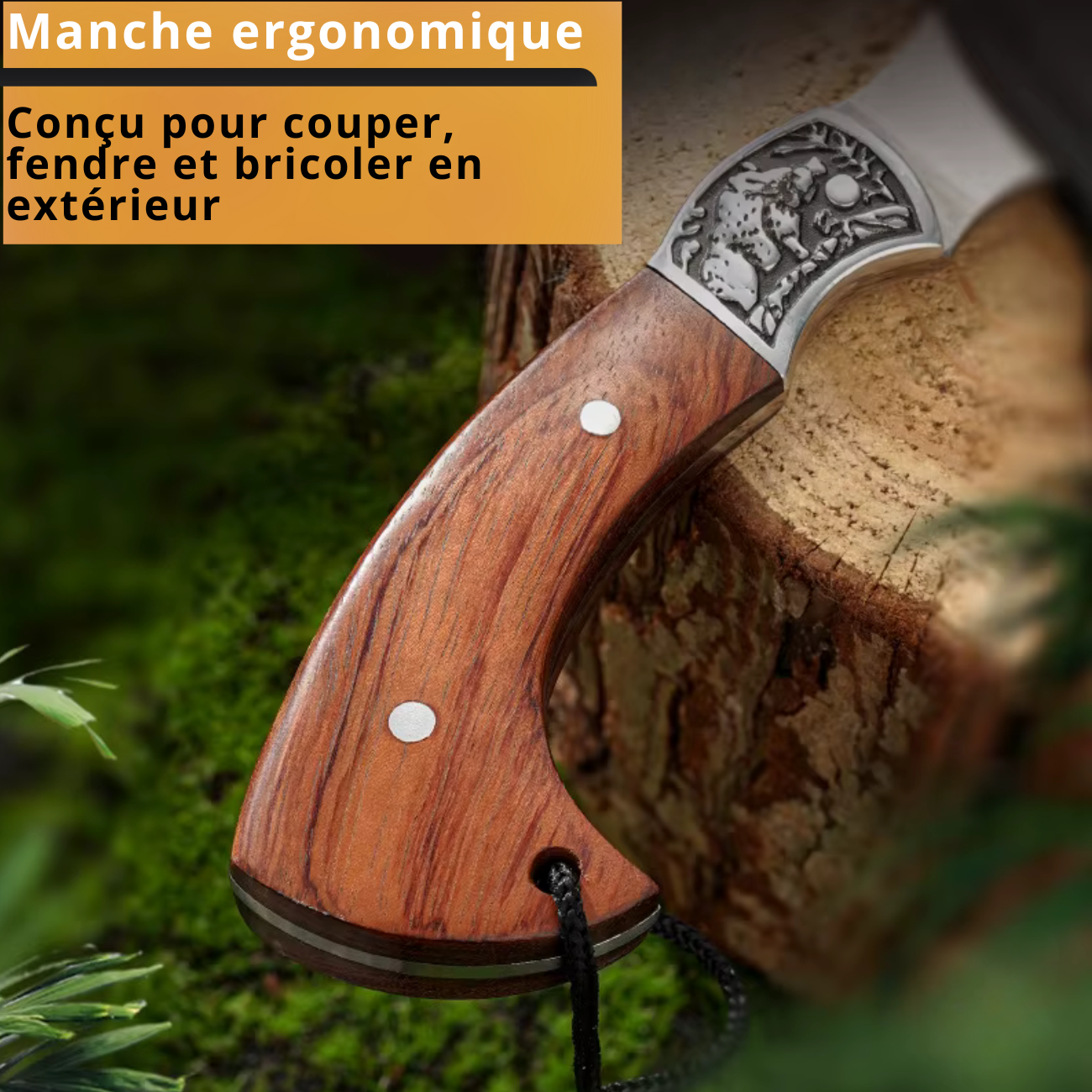 Hache de Survie Manche en Bois