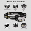 Lampe Frontale Waterproof 9LED