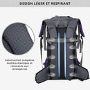 Sac à Dos de Montagne Imperméable 60L | Trekking Randonnée & Montagne