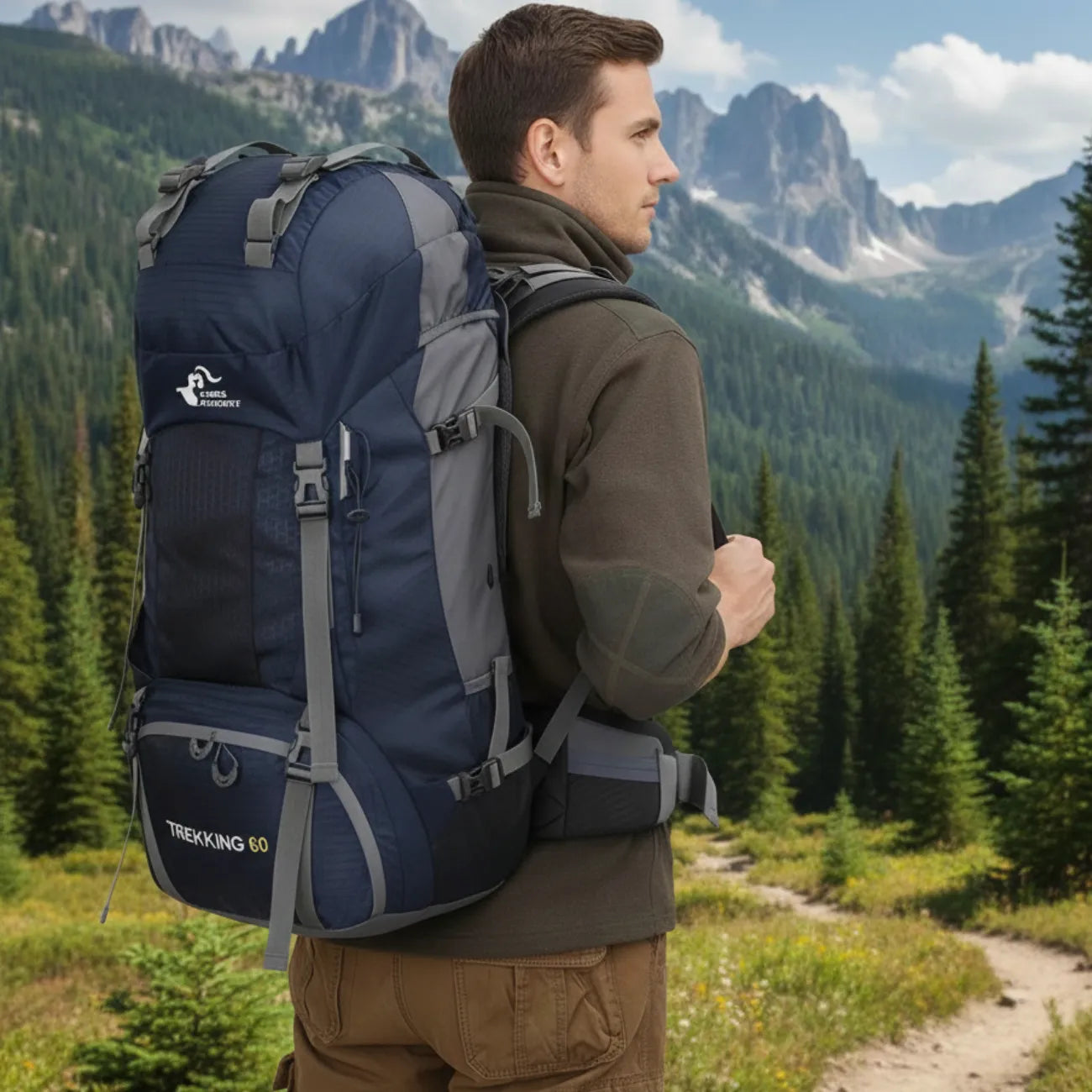 Sac à Dos de Montagne Imperméable 60L | Trekking Randonnée & Montagne