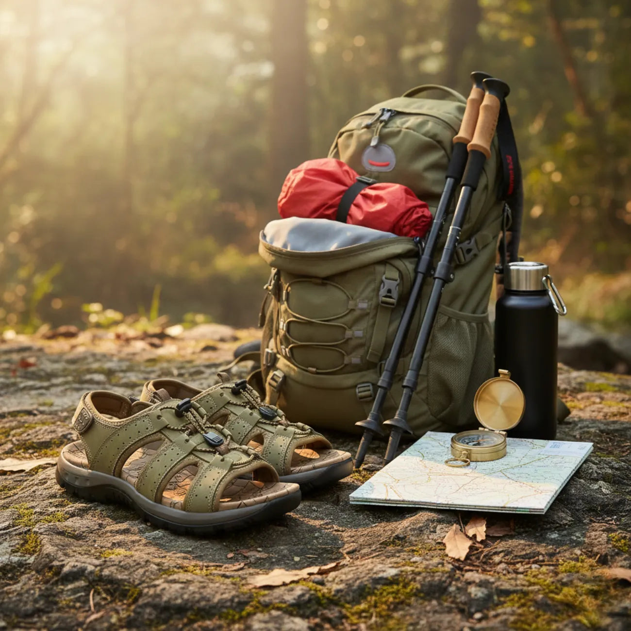 Sandales De Marche Homme Cuir