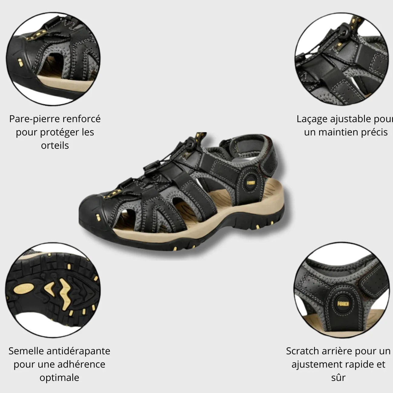 Sandales de Randonnée Homme en Cuir