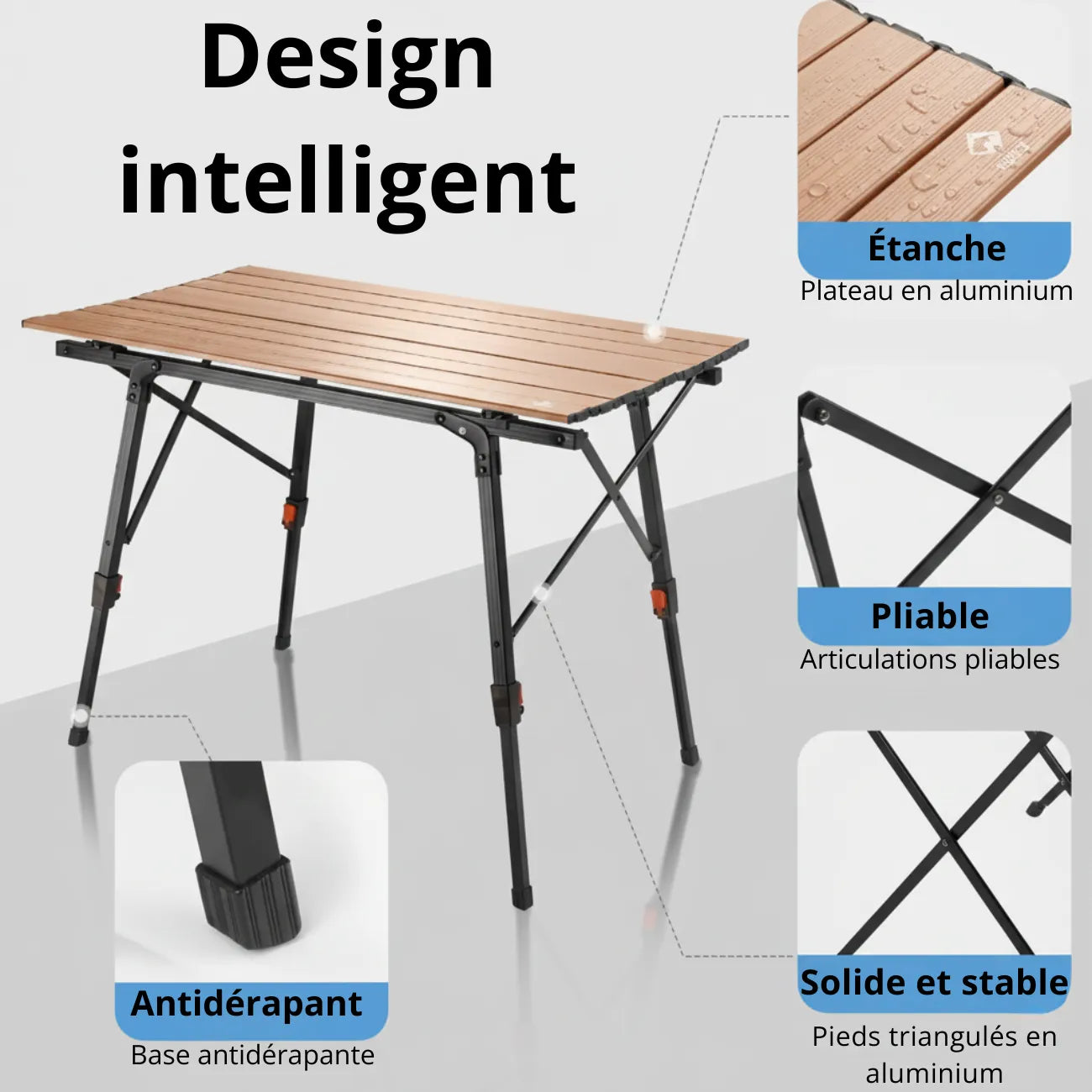 Table de Camping Aluminium Pliante