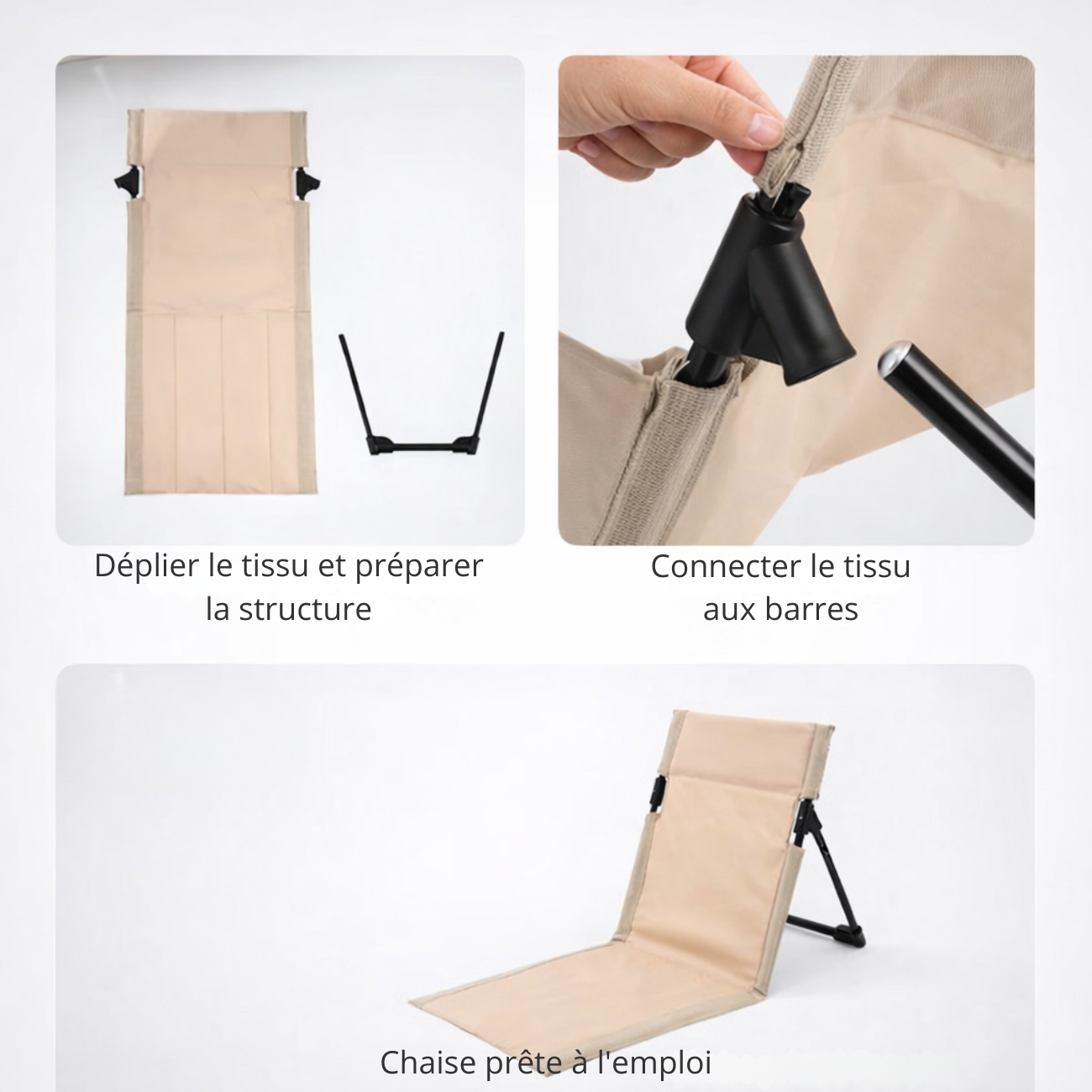 Chaise de Sol Camping Pliable